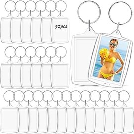 Llaveros Acrílicos de Foto, Llavero de Foto DIY Transparente, Llaveros Enchufables Acrílico Transparente Llaveros,Perfecto para Graduaciones, Aniversarios, Regalos de Pareja