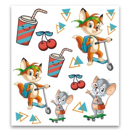 ROTH Fredo & Fitzi Children's Tattoos - 2 Sheets per Pack, Skin Friendly