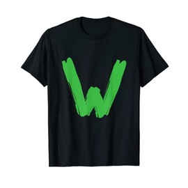Creative Bold Green Letter W - Design Alphabet - Marker T-Shirt