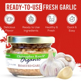 Christopher Ranch, Vegetable Cut Garlic Roasted Organic, 4.25 Ounce