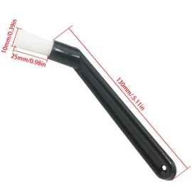 FMHXG 3PCS Coffee Machine Cleaning Brush Semi Automatic Bent Nylon Bristle Brush 25x10mm/0.98 x 0.39 inches Cleaning Brush Used for Coffee Grinders Milk Frothers Soy Milk Machines