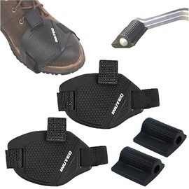 Accesorios de Moto, 2 Protector de Calzado para Moto y 2 Fundas para Palanca de Cambios, Protector de Botas de Goma de Motocicleta Antideslizantes... 