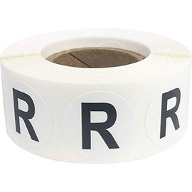 Letter R Inventory Labels .75 Inch Round Circle Dots 500 Adhesive Stickers