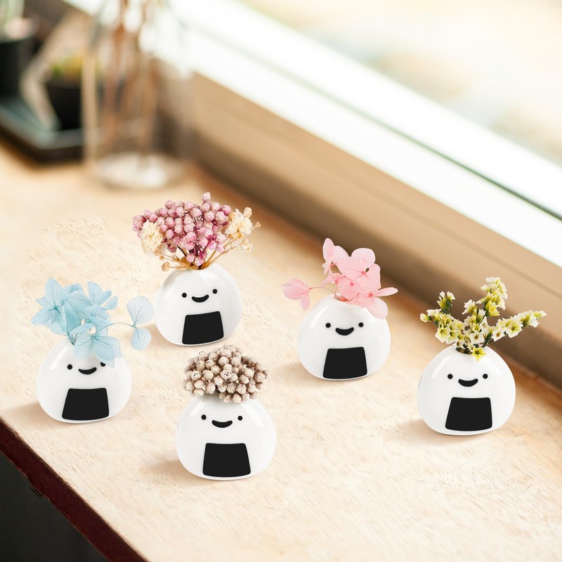 Flenpptly 5 Pcs Mini Vases, Mini Flower Vase for Dry