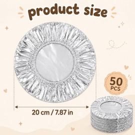 50PCS Stretchy Foil Food Covers, Insulated Aluminium Foil Covers for Food, Aluminum Foils for Daily Meal Prep and Outdoor Activities