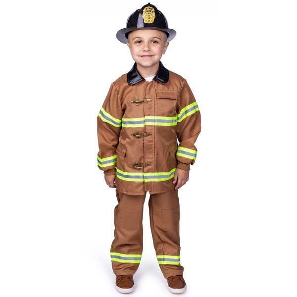 Dress Up America Fireman Costume for Kids - Role Play Firefighter Costume