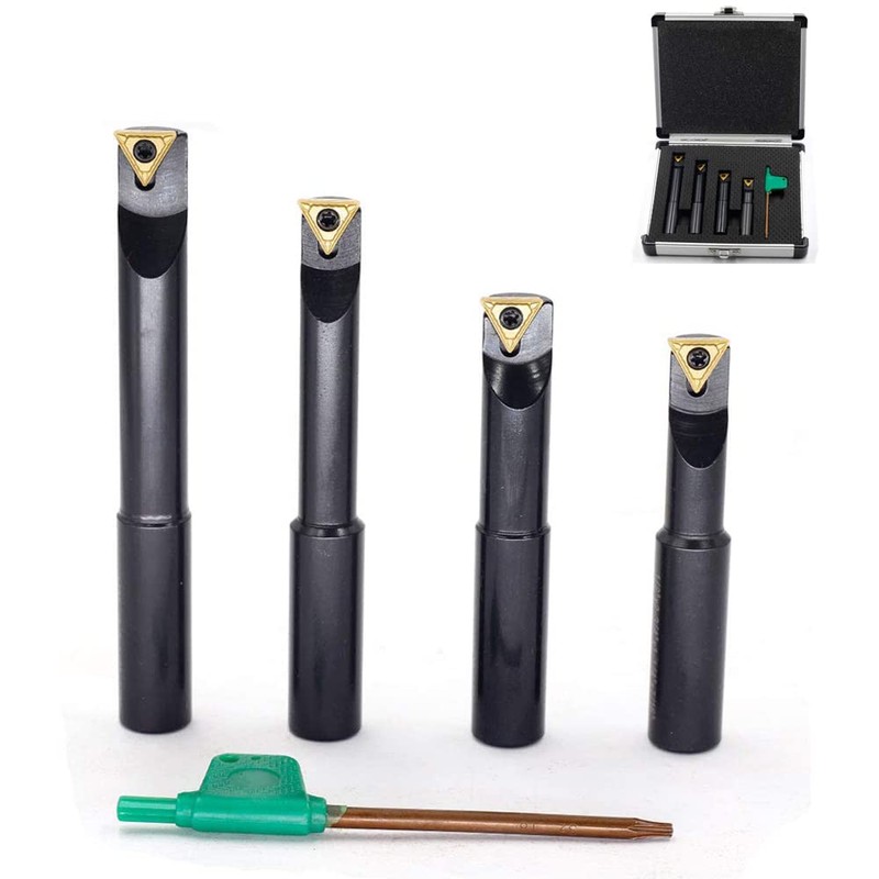 OSCARBIDE 1/2"Round Shank Boring Bar Set, 90 Degree with Indexable