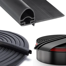 Racewill Combo RV Slide Out Seal Black Rubber 018-312-EKD & 018-341 EK, 1' x 15/16' x 35' D-Seal Wiper & 1/2' x 2.75' x 35’ Seal Base
