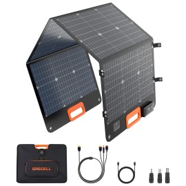 GRECELL Peak 600W Power Station Portable Solar Generator/ 120W Foldable Solar Panel - 120W Bifacial Solar Panel