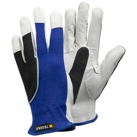 Tegera 12 Assembly Gloves - Goat Leather, Reinforced Fingertips, Breathable Cotton, Heavy Duty All-Round Work Glove (Size 10, 1 Pair)