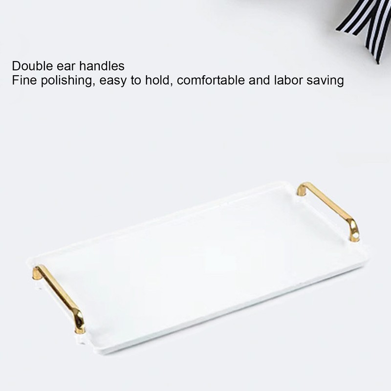 Decorative Tray Elegant Exquisite Texture Ergonomic Serving Tray with Handles