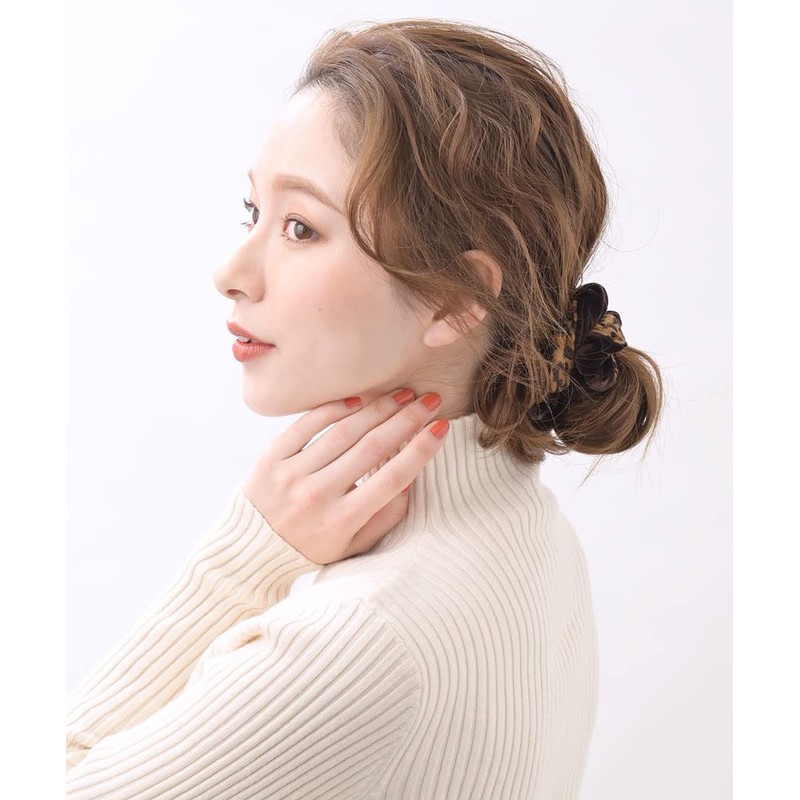 [ヴxante-nu] vingtaine Velour Leopard Pattern Faux Suede Animal Print Simple