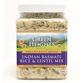 White Rice & Yellow Lentil Superfood Mix - 24 Ounce / 680 Grams Jar (15+ Servings) - Proudly Made in America - Healthy Nourishing Essentials by Green Heights