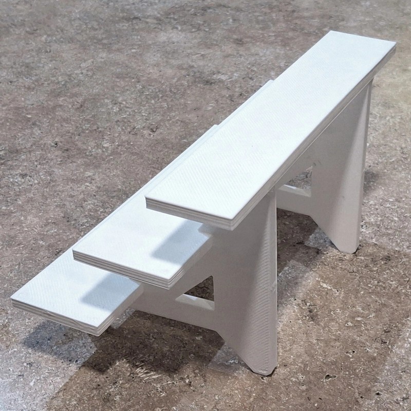 DJRV.com 10-inch White 3-Tier Riser Display Stand Shelf Figurine and