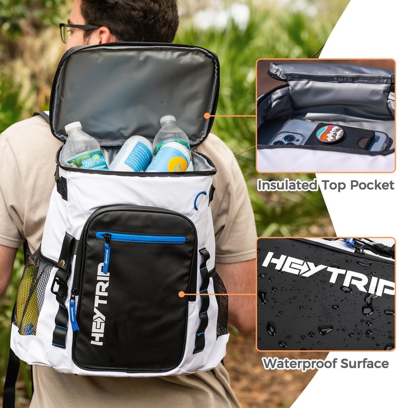 Heytrip Insulated Backpack Cooler 36 Cans with 2 Detachable Pouches,