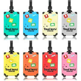 8 Piezas Identificador De Maletas De Viaje, Identificador Maletas Viaje, Etiquetas para Equipaje, Etiquetas de Equipaje de Colores Surtidos para Equipaje de Avión, Maleta