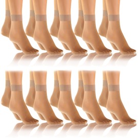 Sesto Senso Pack of 10 Fine Hosiery Socks Women's 15 Denier One Size Silk Fine Socks, Skin Colour - Natural, One size