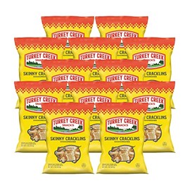 Turkey Creek - America’s Best Fried Pork Skins, offers a 12 bag case of its Original Skinny Cracklins. These Crunchy Pork Skin Chips (Chicharrones) are packed in full 2.0 oz bags.