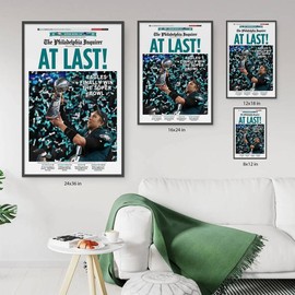 Philadelphia Football Super Bowl LII Newspaper Poster, AT LAST! Champions Memorabilia Poster X2JDUA - Size: 8x12in