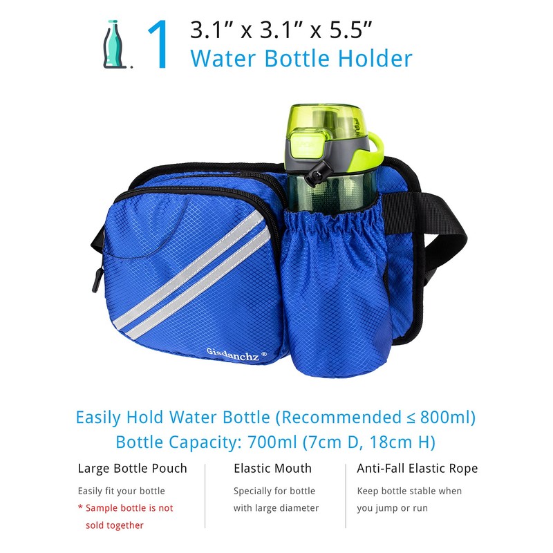 Gisdanchz Waist Pack for Men Women with Bottle Holder for