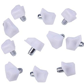 INCREWAY Shelf Support, 50 Pcs 5mm White Plastic Shelf Pegs Pins Cabinet Shelf Holder Clips for Furniture Book Shelves Supplies