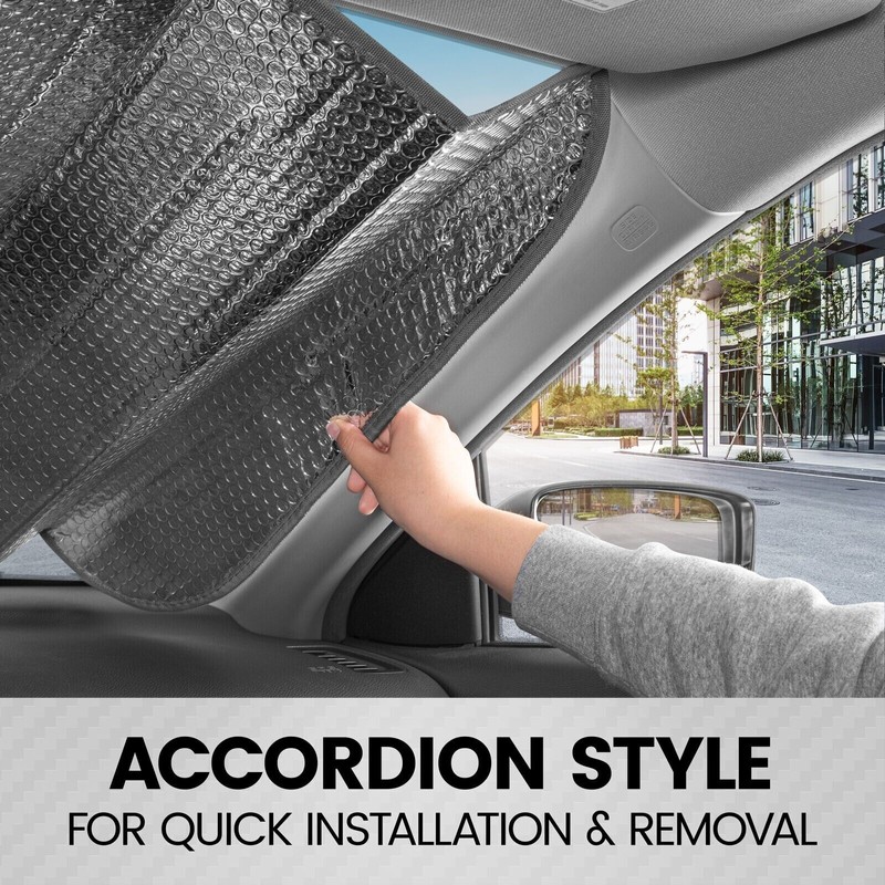 BDK Auto Sun Shade Black Flag Front Window Windshield Protector