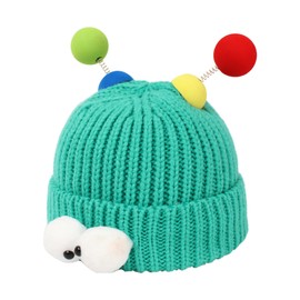 Meliyya Unisex Beanie Hat Cartoon Funny Wool Hat Monster Knitted Hat Winter Hat Soft Elastic One Size, A-turquoise