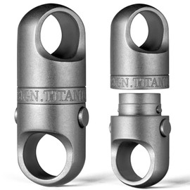[TISUR] Titanium Key Ring 360° Swivel Connector Breakaway Quick Release Key Ring with Key Ring, 2 x Gray (Magnetic Releaser) + 4 x Titanium Double Rings