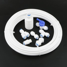 Ellbest 32pcs 1/4" Quick Connect Water Purifiers Tube Fittings, Tubing Hose Pipe 10 Meters (32.8 Ft) Push Fit Fittings Pipe for RO Water Reverse Osmosis System Water Filters (White)