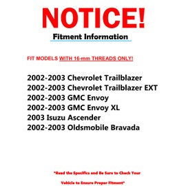 Detroit Axle - 16mm Threads Front Ball Joints Sway Bars Tie Rods w/Boots Replacement for Chevy Trailblazer GMC Envoy Olds Bravada - 14pc Set