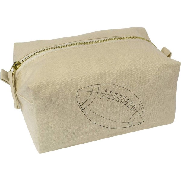 'Rugby Ball' Canvas Wash Bag/Makeup Case (CS00017285)