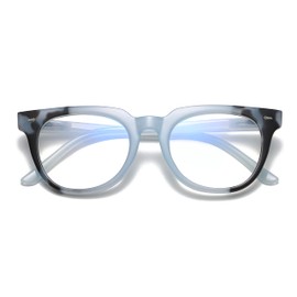 100 CLASSIC Blue Light Blocking Glasses, Computer/Reading/Gaming/TV/Phones Glasses for Women Men, Anti Eyestrain & UV Glare (Blue)