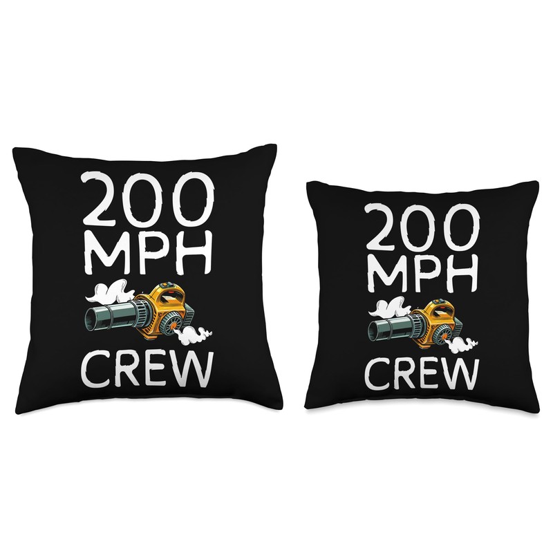 200 MPH Crew Autumn Leaf Blower Throw Pillow