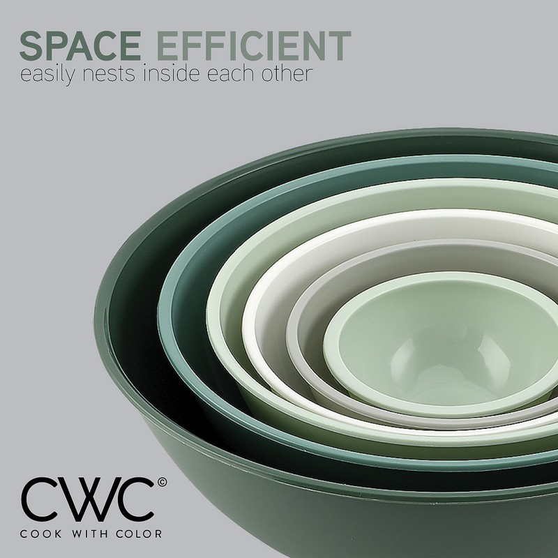 COOK WITH COLOR Mixing Bowls with Non Slip Bottom -