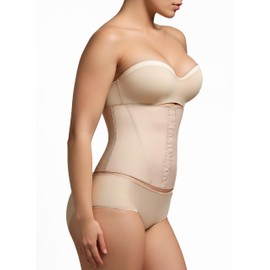 Squeem "Perfect Waist Firm Compression Waist Cincher Shapewear, Cotton & Rubber, Beige, Extra Small