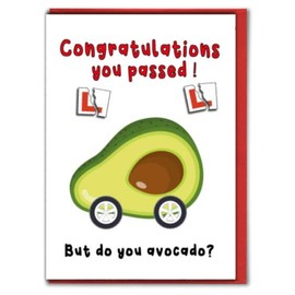 Driving test card, congratulations on passing your test card (Avocado)