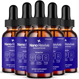 Nano Revive Drops, NanoRevive Blood Support Formula Supplement Drops, All Natural Blood Drops - Maximum Strength, Nano Revive Liquid Drops Overall Wellness, Nano Revive Reviews (5 Pack)
