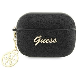 Guess GUAP2GLGSHK Case for AirPods Pro 2 Black Glitter Flake 4G Charm