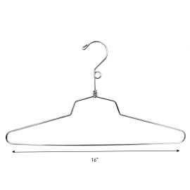 SSWBasics Metal Dress Hangers (16 inch Chrome Hanger) - Case of 100 - Metal