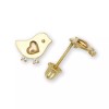 14k Yellow Gold Bird CZ Stud Earrings