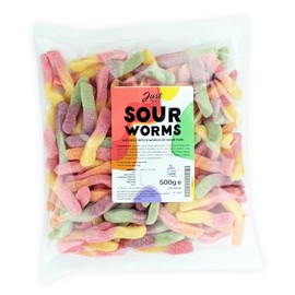Just Treats Sour Worms (500g Share Bag)