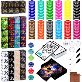 Tinzum 259 PCS MTG Dice Set, Keyword Counters, Dry Erase Tokens Accessories