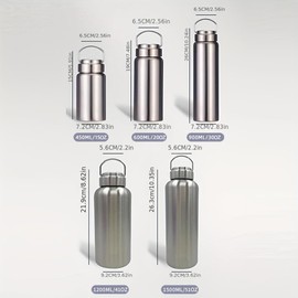 15/20/30/41/51 oz Water Bottle | 18/8 Metal Water Bottle | Non-insulated Single Wall Stainless Steel Water Bottle | Leakproof Water Bottle | Stainless Steel Water Bottles | Travel Water Bottle (41 oz)