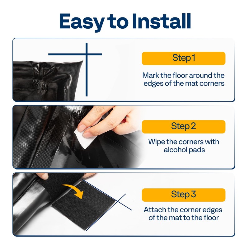 VIVOHOME Containment Mat (7'9" x 16') with Stay Put Corner,