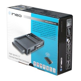 ineo I-NA205Ue, 2.5-IncheSATA/USB Combo Hard Drive Enclosure with 3.5-Inch Mobile Rack (Black)