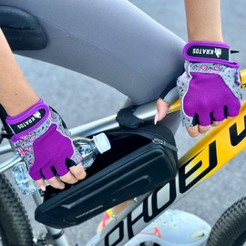 Kratos Cycling Gloves Half Finger Gloves Gel Padded Anti-slip Breathable Racing Road Cycle BMX Mountain Bike MTB and Town Bicycle for Kids Men Women