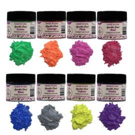 Oh Sweet Art EDIBLE SPARKLE II DUST SET (8 Colors) 4 grams each container, GLUTEN FREE, By O
