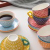 Selamica Ceramic 8 oz Cappuccino Cup Set with Saucers, Espresso