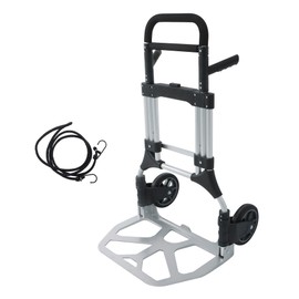 LiGuVCY Folding Trolley, Luggage Trolley with 8” Wheels and Two Elastic Cords - Collapsible Hand Trucks for Home, Office 500 LBS