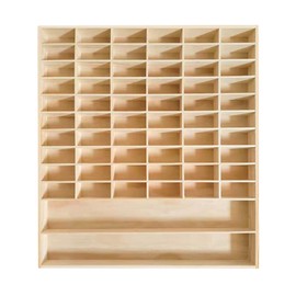 1:64 Scale Toy Car Display Case Organizer Storage, Wooden Wheel Rack Wall Mounted with 60 Compartments, Stylish Diecast Car Display Rack for Toy Car, Collectibles, Figurines (58.5x5x64.5cm)